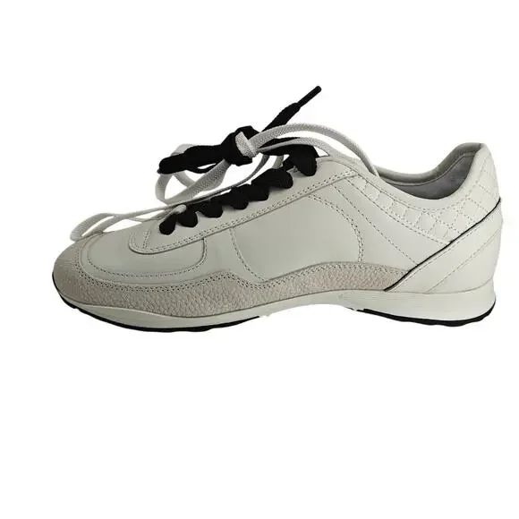 ChanelCalfskin Suede CC Womens Sneakers 38 White Black